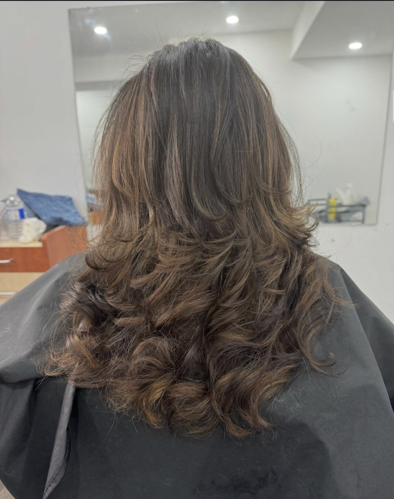 Layered haircut with highlights